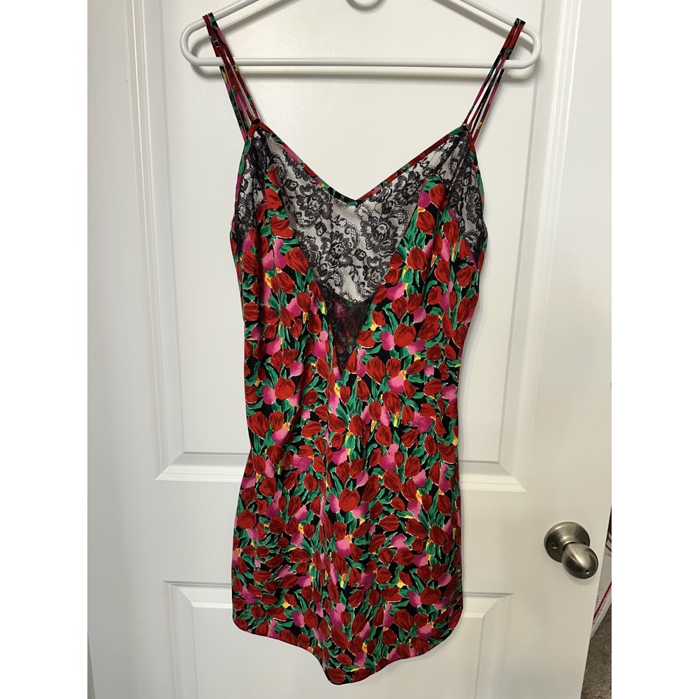 Victoria's Secret Gold Label Vintage Tulip Chemise S Multicolor Lace Slip Dress